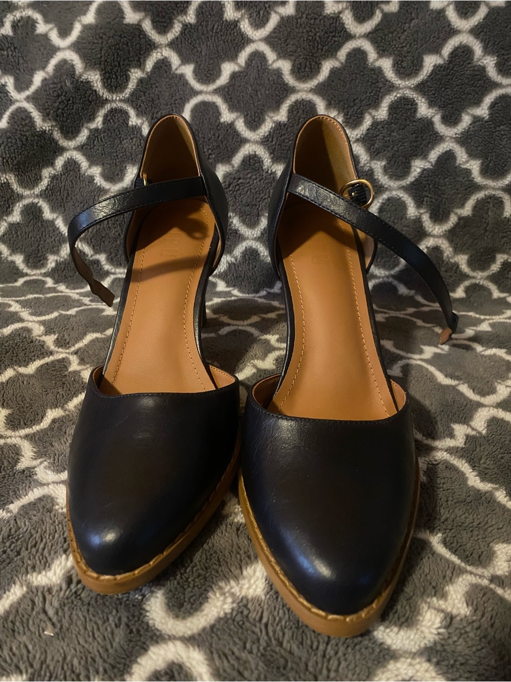 Navy Ankle-Strap Women's heels